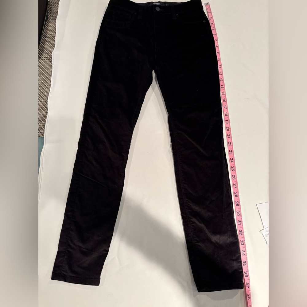 Hudson Jeans Barbara Black Velvet Super Skinny Ankle Jeans Size 26